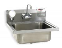 4NNH5 Lavatory Sink, 16 Ga, 24 5/16In L, SGL Bowl