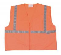 1YAE7 High Visibility Vest, Class 1, XL, Orange