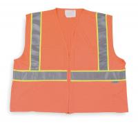 1YAH7 Cool Dry Hi Vis Vest, Class 2, M, Orange
