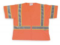 1YAU4 Cool Dry Hi Vis Vest, Class 3, M, Orange