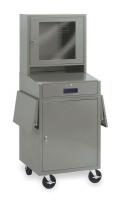 1YCB1 Mobile Computer Cabinet, W 24 1/2, Gray