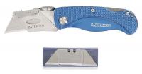 1YJD9 Folding Knife, 6 In, Clip Blade, Blue