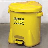 1YNN3 Oily Waste Can, 14 Gal., Poly, Yellow
