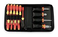 1YUL6 Insulated Screwdriver/Pliers Set, 14 Pc