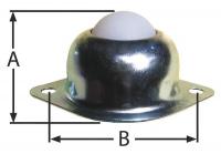 3MY78 Ball Transfer, Flange, Ball Dia 1 In