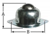 1PDY6 Ball Transfer, Flange, Ball Dia 1 In,