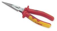 1YXJ3 Insulated Long Nose Pliers, 8 1/8 In