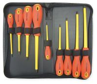 1YXN6 Insulated Combo Screwdriver Set, 9 Pc