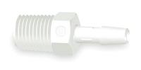 1ZKG9 Adapter, Thread To Barb, Poly, 3/8 In, PK 10