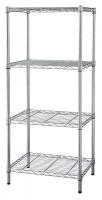1APA1 Industrial Wire Shelving, H74, W60, Chrome