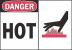 1UN76 - Danger Sign, 10 x 14In, R and BK/WHT, Hot Подробнее...