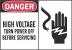 1UR51 - Danger Sign, 10 x 14In, R and BK/WHT, ENG Подробнее...