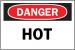1VC84 - Danger Sign, 3-1/2 x 5In, R and BK/WHT, Hot Подробнее...