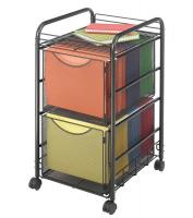 20C490 Double File Cart w/Drawers, Black