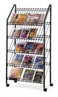 20C572 Mobile Literature Rack, Charcoall
