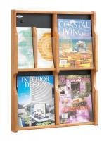 20C609 Magazine/Pamphlet Display, Med Oak/Blk