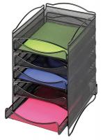 20C628 Literature Organizer, Black, 5 Comp
