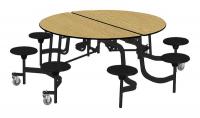 20C718 Mobile Stool Unit, Bannister Oak, 5 ft.