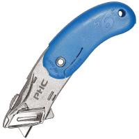 20F881 Folding Safety Cutter, 5-1/4 In, Blue