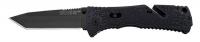 20H263 Folding Knife, Tanto, Black, 3-5/32 In