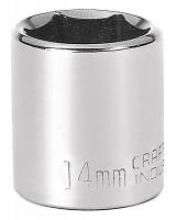 20J643 Socket, Standard, 1/4 In Dr, 6 Pts, 14mm