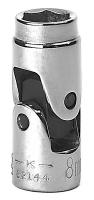 20J668 Socket, Flex, 1/4 In Dr, 6 Pts, 8mm