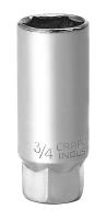 20J691 Socket, Spark Plug, 3/8 In Dr, 6 Pts, 3/4 In