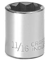 20J714 Socket, Standard, 1/2 In Dr, 8 Pts, 11/16 In