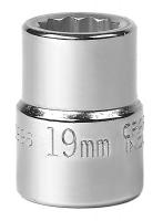20J768 Socket, Standard, 3/4 In Dr, 12 Pts, 19mm