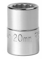 20J769 Socket, Standard, 3/4 In Dr, 12 Pts, 20mm