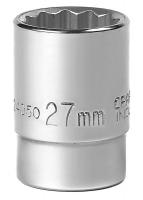 20J776 Socket, Standard, 3/4 In Dr, 12 Pts, 27mm