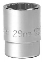 20J778 Socket, Standard, 3/4 In Dr, 12 Pts, 29mm