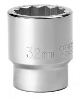 20J780 Socket, Standard, 3/4 In Dr, 12 Pts, 32mm