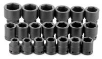 20J980 Impact Socket Set, 3/4 Dr, 6 Pt Std, 20 Pc