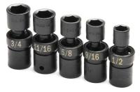 20K015 Swivel Imp Skt Set, 1/2 Dr, SAE, 6 Pt, 5 Pc