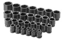 20K022 Imp Socket Set, 3/4 Dr, SAE, 6 Pt Std, 29 Pc