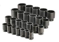 20K027 Imp Socket Set, 3/4 Dr, SAE, 12 Pt Std, 25Pc