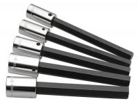 20K403 Hex Bit Skt Set, 1/2 Dr, Metric, Long, 5 Pc