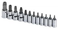 20K420 Socket Set, 1/4, 3/8 Dr, Torx, TmprPrf, 12 Pc