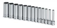 20K430 Socket Set, 1/4 Dr, Metric, 6 Pt Deep, 13 Pc