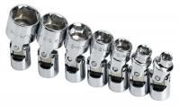 20K432 Socket Set, 1/4 Dr, SAE, 6 Pt Flex, 7 Pc
