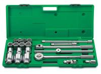 20K444 Socket Set, 3/4 Dr, SAE, 12 Pt Std, 21 Pc