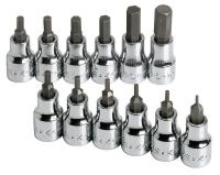 20K467 Hex Bit Socket Set, 3/8 Dr, SAE, Std, 12 Pc