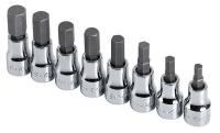 20K471 Hex Bit Socket Set, 3/8 Dr, Metric, 8 Pc