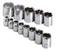 20K479 Socket Set, 3/8 Dr, SAE, 6 Pt Std, 13 Pc