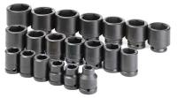 20K487 Impact Socket Set, 3/4 Dr, SAE, 6 Pt, 20 Pc