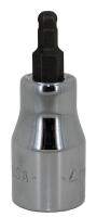 20K644 Hex Bit Socket, Ball, 3/8 In Dr, 5mm