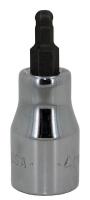 20K649 Hex Bit Socket, Ball, 3/8 In Dr, 3/16 In
