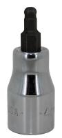 20K656 Hex Bit Socket, Ball, 3/8 In Dr, 9mm
