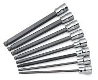 20K658 Hex Bit Socket, Long Ball, 3/8 In Dr, 4mm